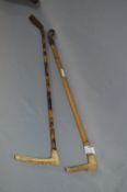 Bamboo & Cane Horn Handled Riding Crops