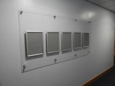 *Perspex Wall Mounted Screen with Five A3 Clip Fra