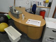 *Kidney Shaped Reception Counter with Plate Glass