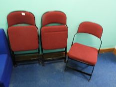 *Twenty Folding Banqueting Chairs with Upholstered Seats & Backs
