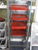*Sissons Mobile Tray Rack with 21 Red Plastic Tray