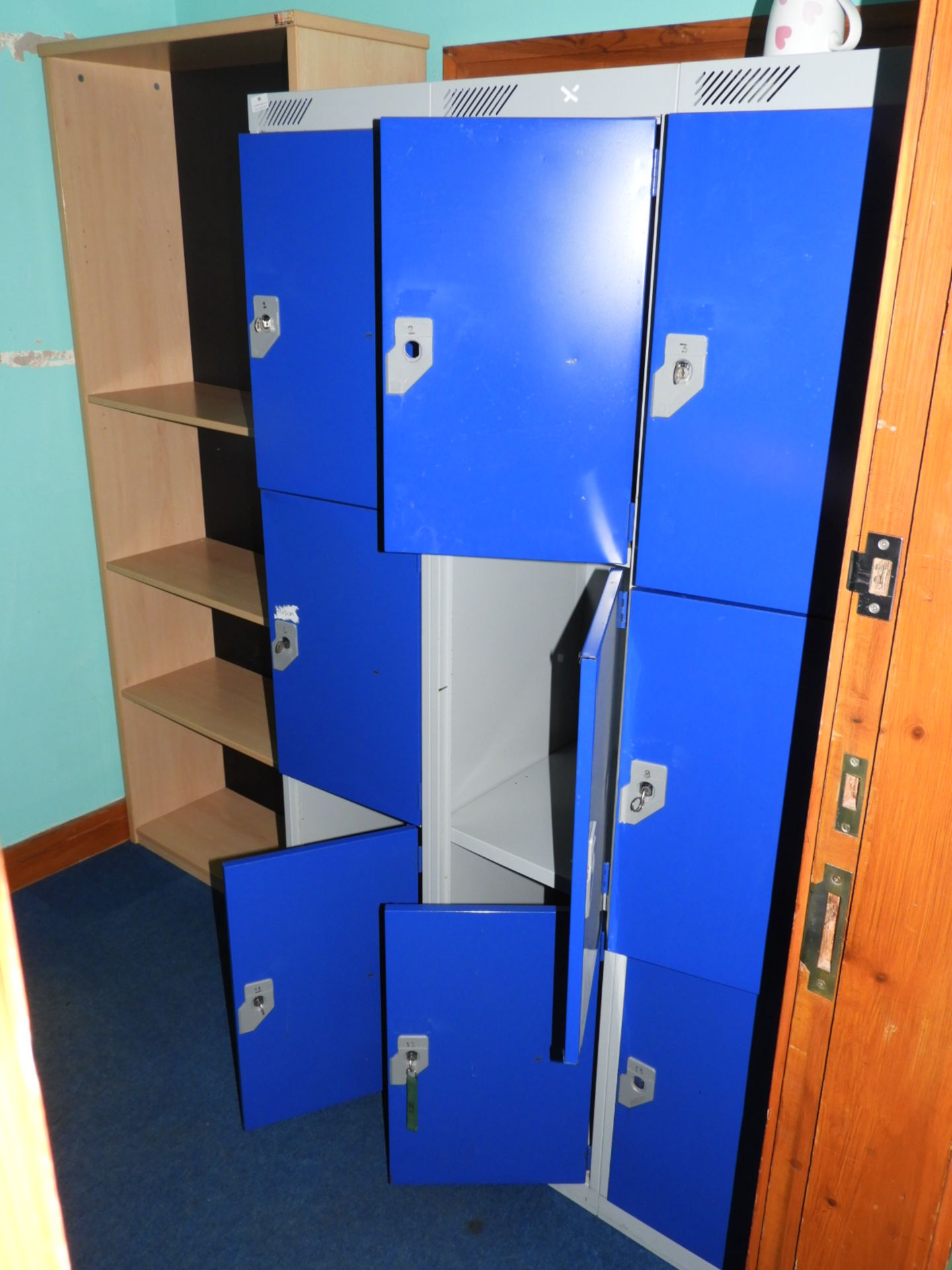 *Bank of Nine Coin Operated Cubicle Lockers