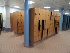 *198 Simulated Wood Coin Operated Cubicle Lockers