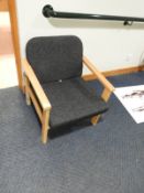 *Beech Framed Charcoal Upholstered Reception Chair