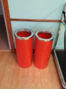 *Two Waste Bins (Chrome & Red)