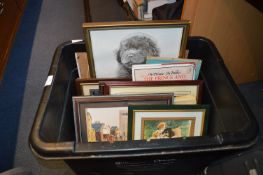 Box Containing Assorted Framed Prints
