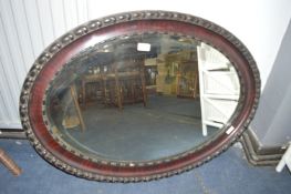 Edwardian Oval Framed Bevelled Edge Wall Mirror