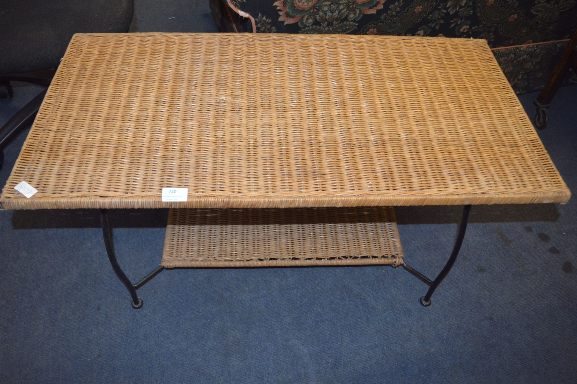 Wicker & Wrought Metal Coffee Table