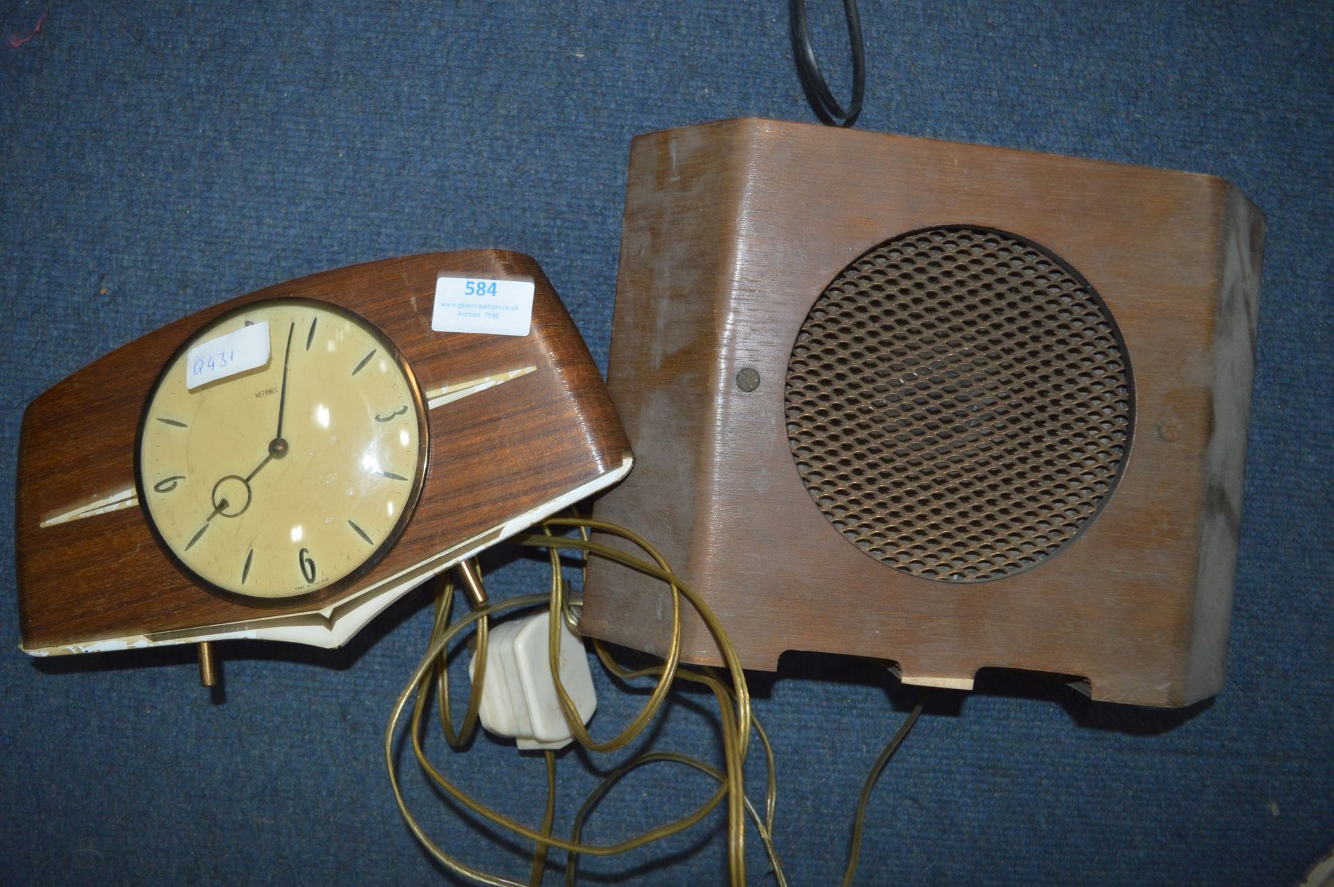 Metamec Mantel Clock and an Extension Speaker