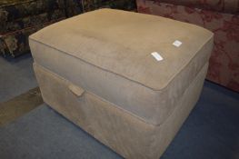 Brown Velour Footstool with Lift Up Lid