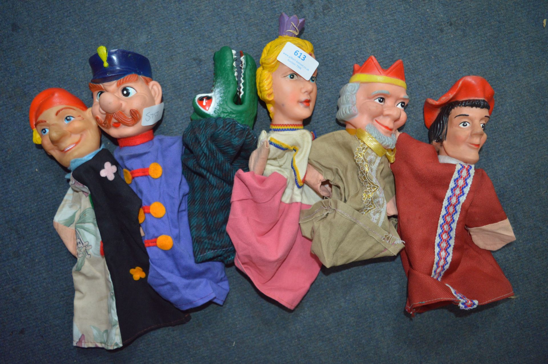 Six Vintage Glove Puppets