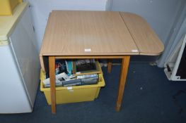 Wood Effect Formica Topped Drop Leaf Kitchen Table