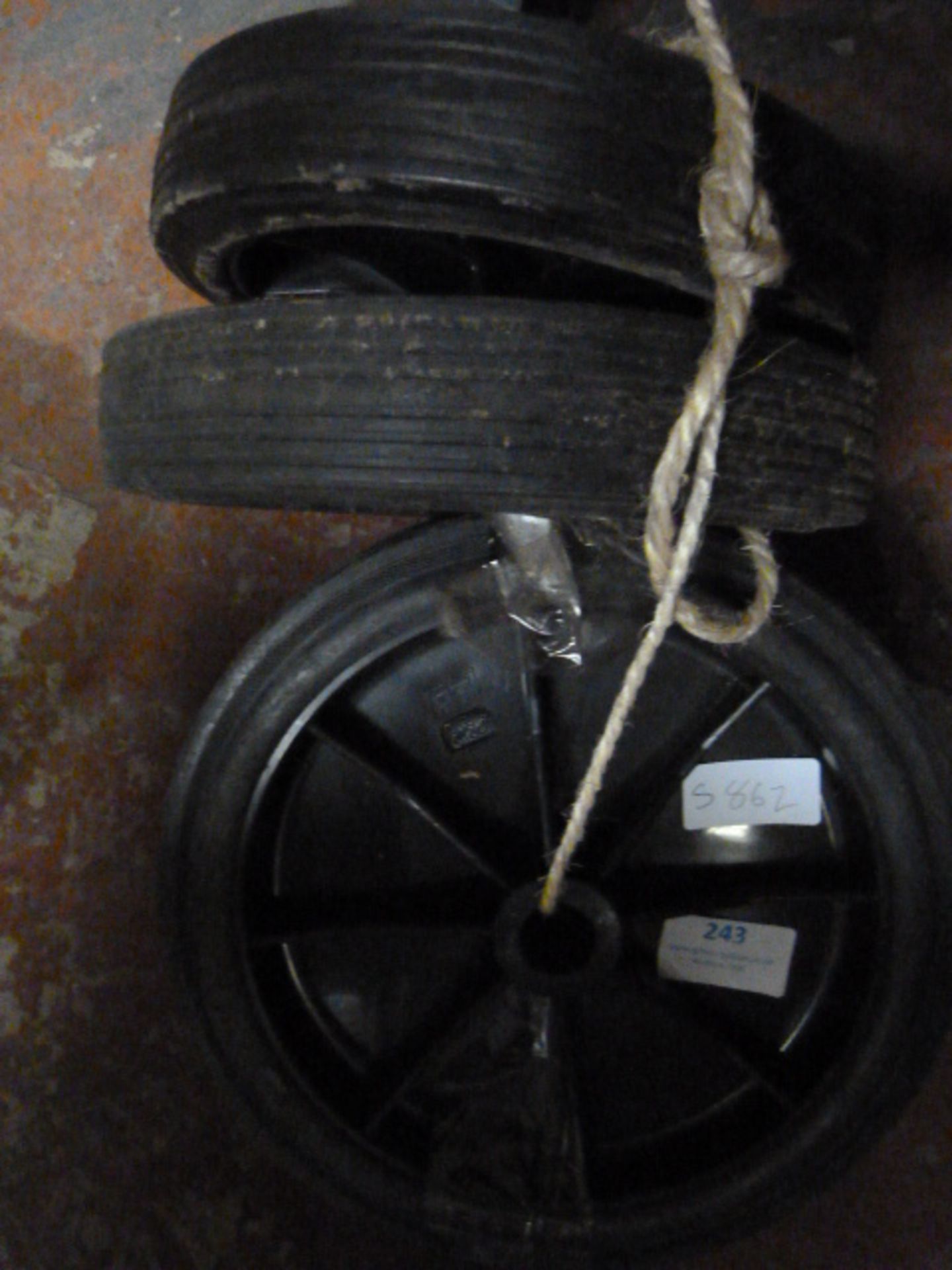 Three Plastic 22.5cm Wheels