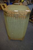 Green Lloyd Loom Wicker Linen Basket