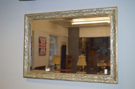 Carved Silvered Framed Beveled Edge Wall Mirror