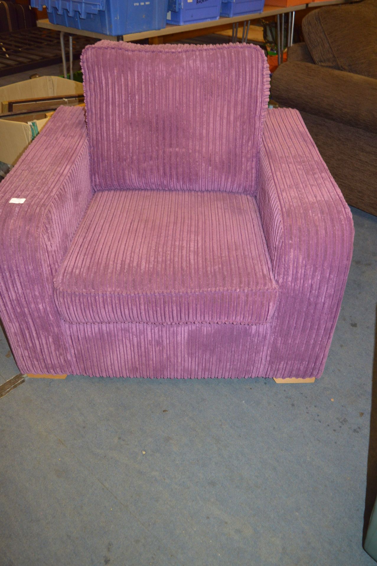 Purple Corduroy Upholstered Armchair