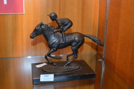 Bronze Effect Figurine - Race Horse "Champion Fini
