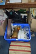 Storage Box Containing Stool, Telephone, Mantel Cl