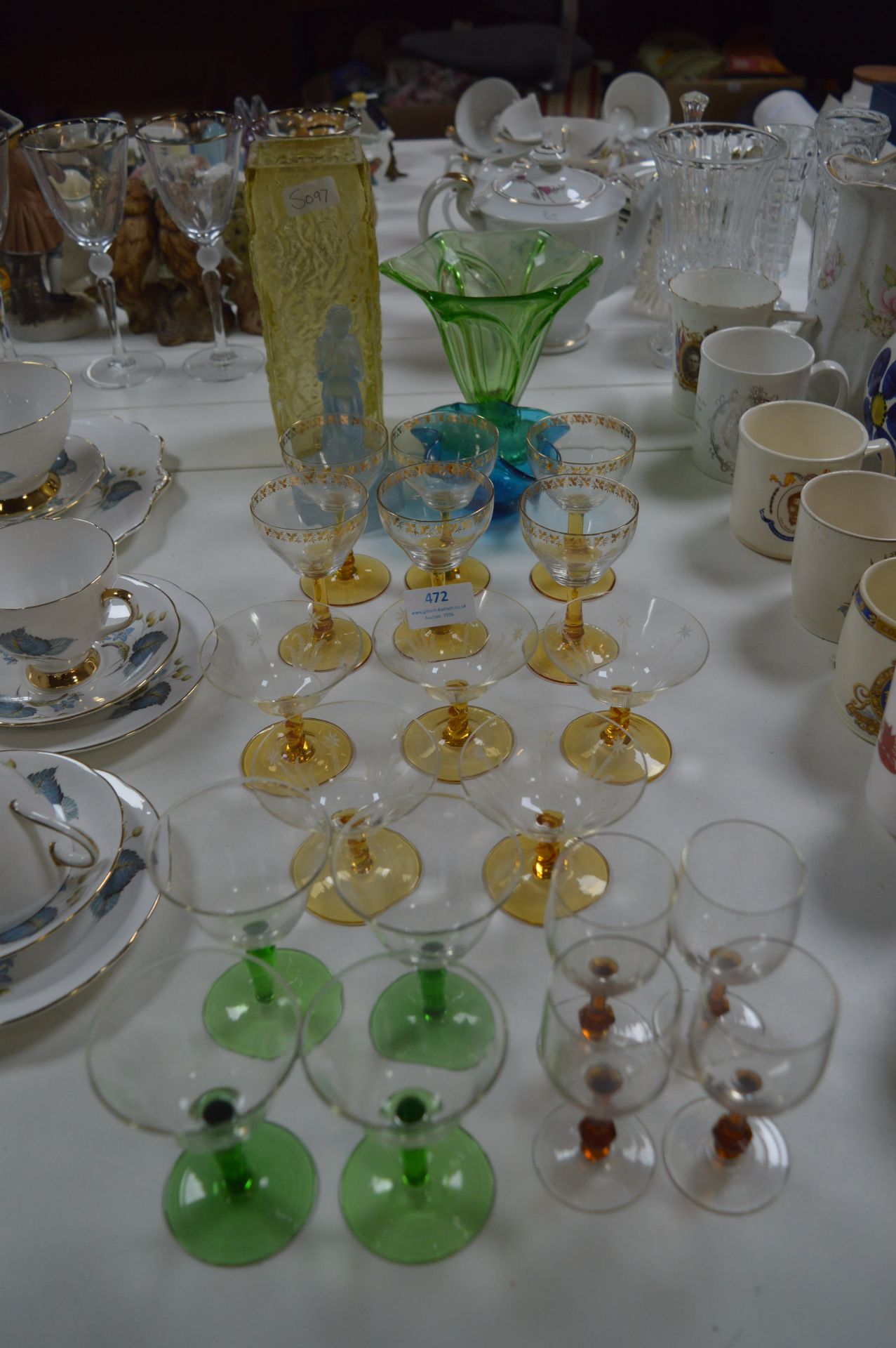 Coloured Drinking Glassware, 1960's Style Vases, e