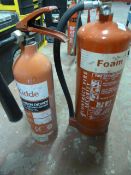 6L Foam and a CO2 Fire Extinguishers