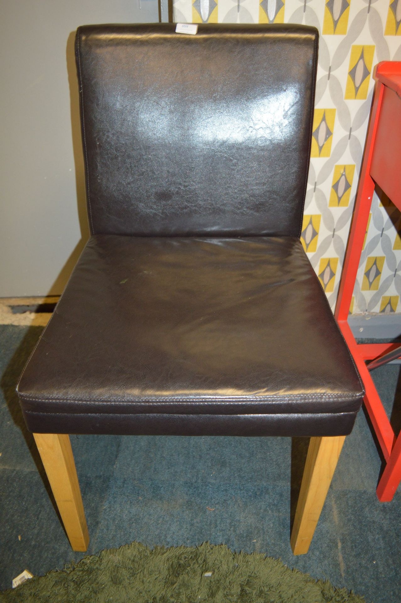 Brown Leatherette Dining Chair