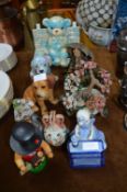 Pottery Items; Figurines, Dog Ornaments, Teddy Bea