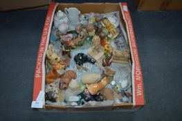 Box Containing Assorted Pttery Figurines
