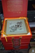 Set of Ten Gilt Framed Chinese Dog Prints in Prese