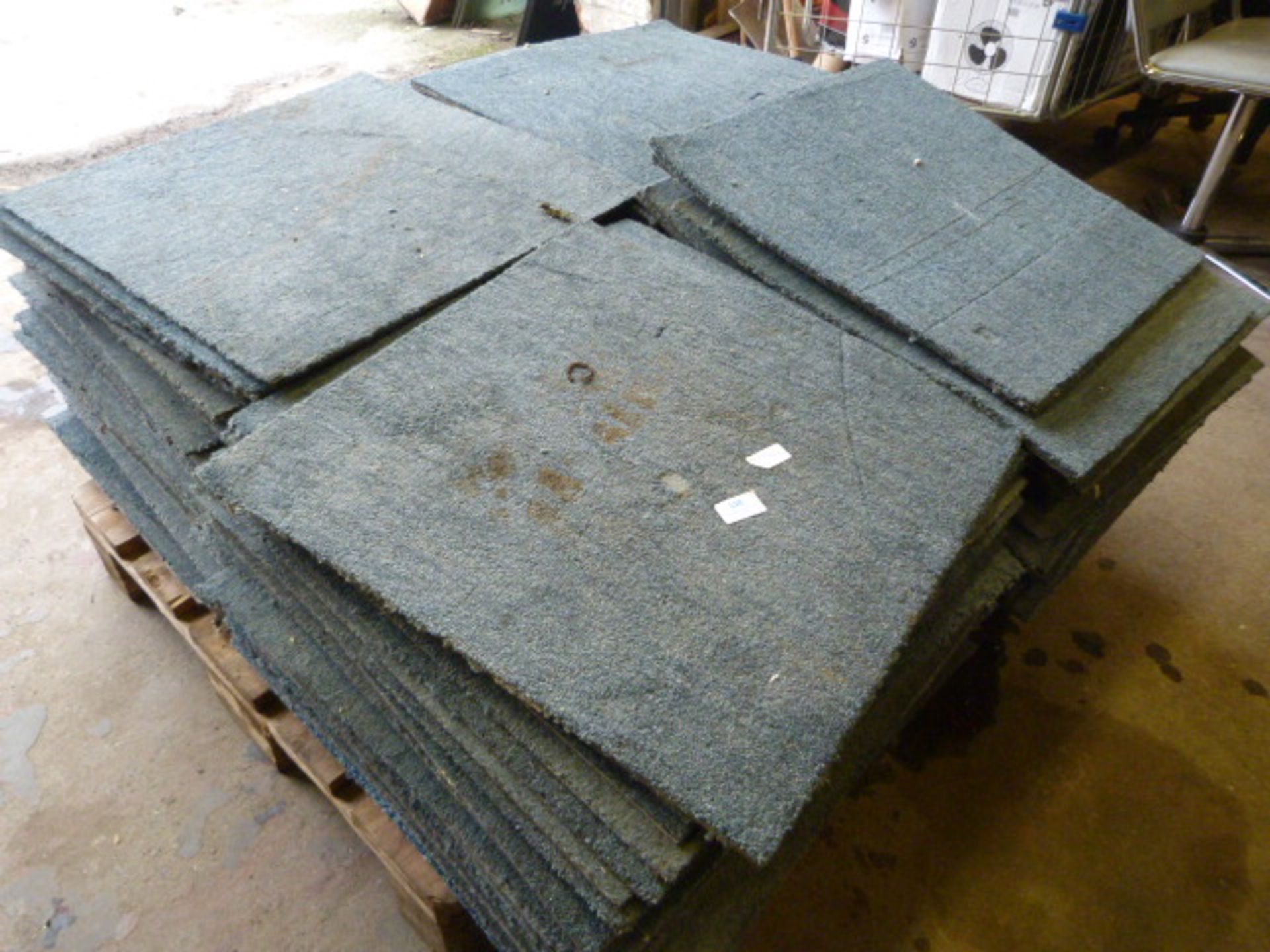 Pallet of Blue Carpet Tiles