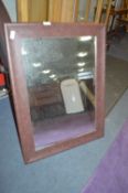 Brown Leatherette Framed Wall Mirror