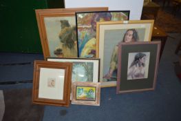 Selection of Small and Large Prints and Pastel Pai
