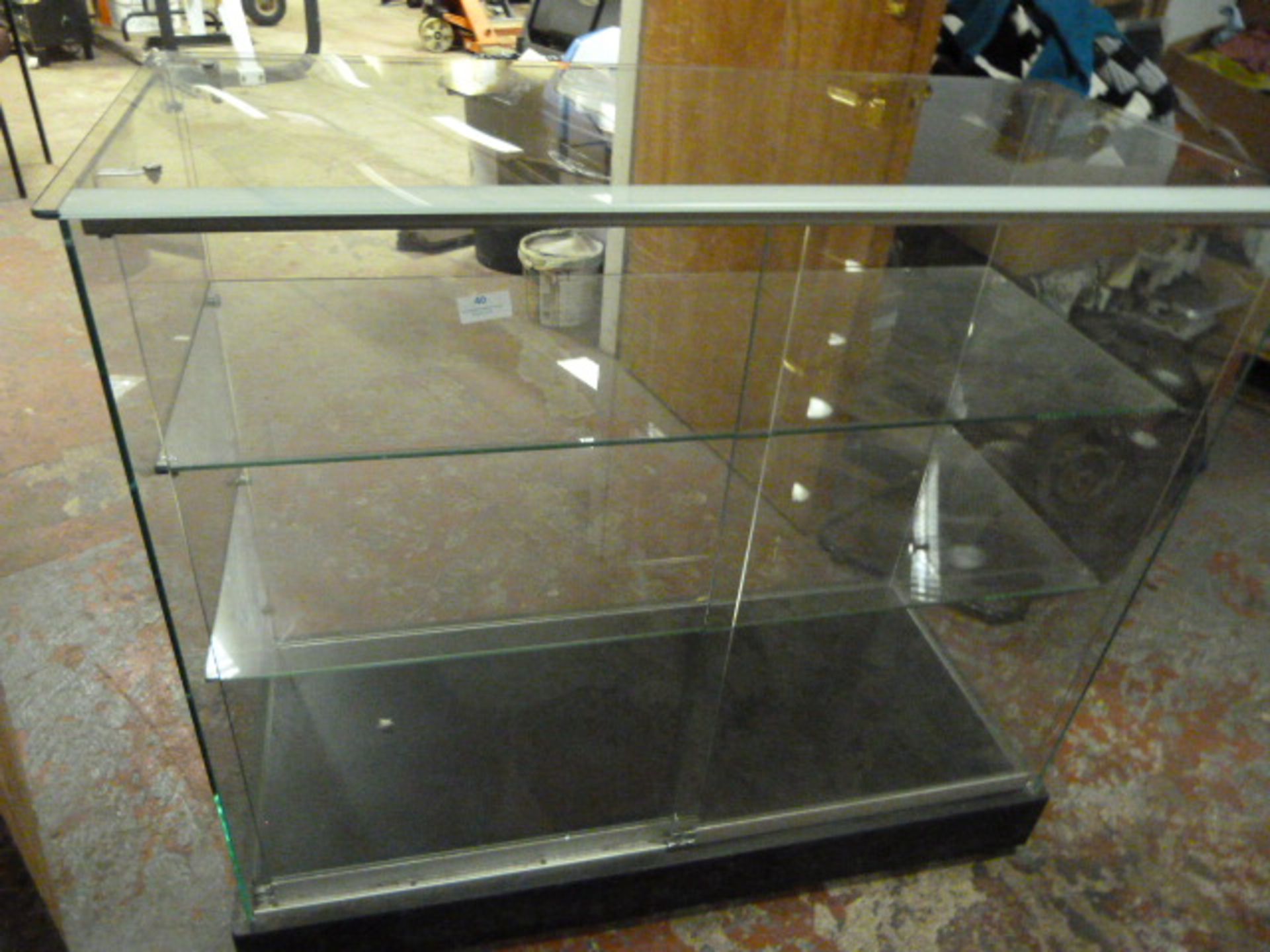 *Glass Display Cabinet with Sliding Door 92x102x46