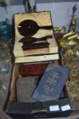 Faux Tortoise Shell Vanity Set, Vintage Tins and C