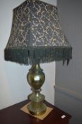 Brass Effect Large Table Lamp with Shade