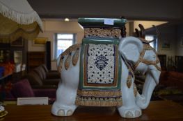 Decorative Pottery Elephant Footstool