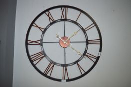 Wrought Metal Wall Clock Roman Numerals - 70cm