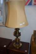 Tall Decorative Brass Table Lamp with Shade