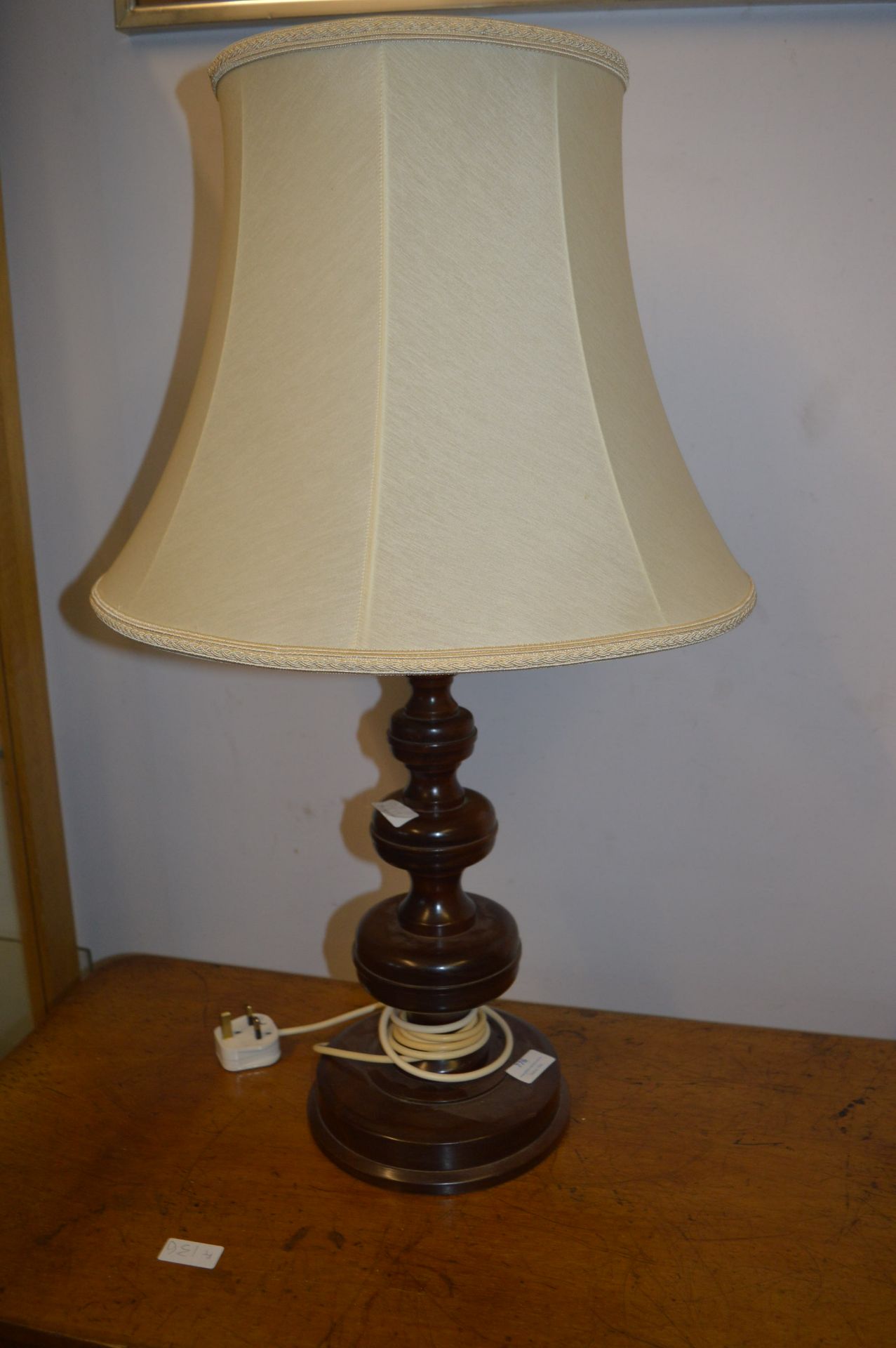 Mahogany Table Lamp with Shade