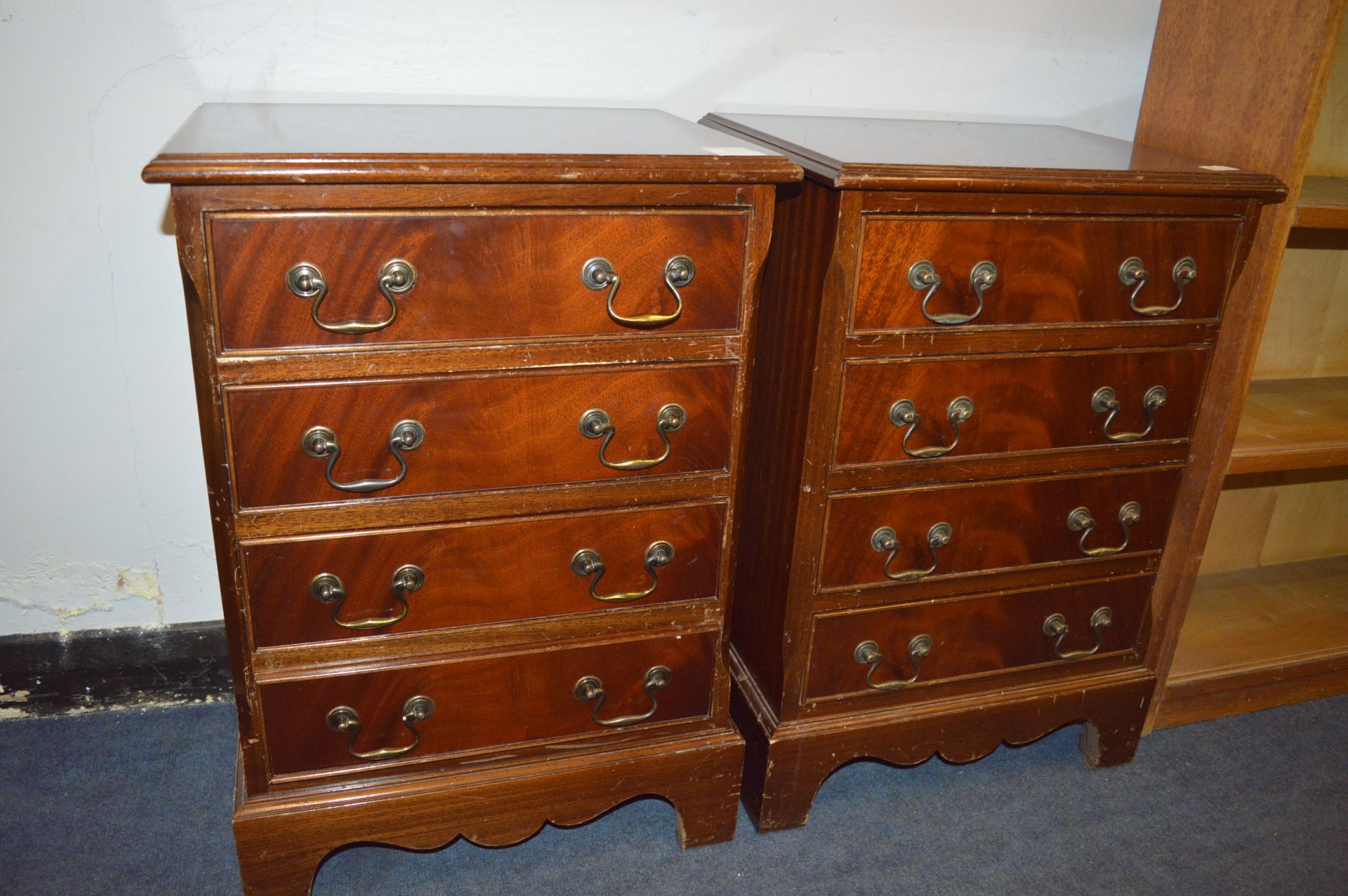 Pair of Rosewood Effect Four Drawer Side Cabinets