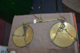 Pair of Large Hanging Brass Weighing Scales