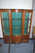 Edwardian Inlaid Mahogany Display Cabinet with Bow