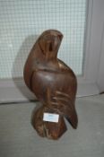 Carved Hardwood Eagle Figurine