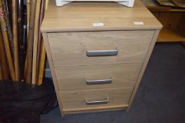 Light Oak Effect Three Drawer Side Cabinet