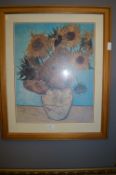 Framed Van Gogh Print - Sunflowers