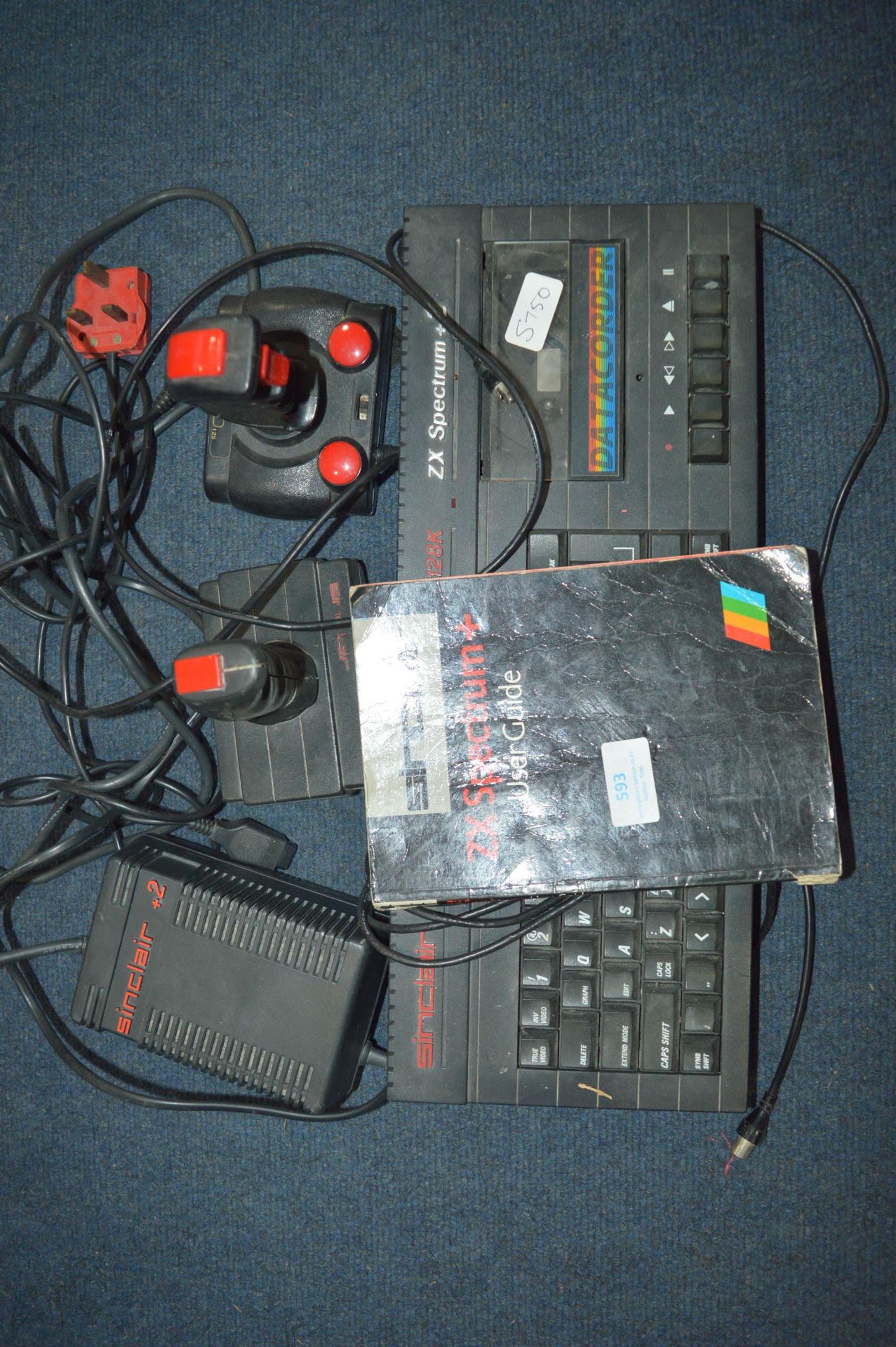 Sinclair 128K ZX Spectrum +2 with Joysticks and Bo