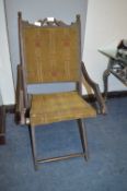Victorian Child's Folding Chair with Upholstered S