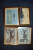 Framed WWII Aircraft Prints - Lancaster and Spitfi