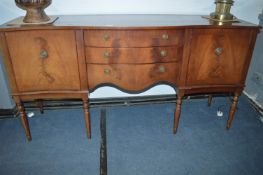 Mahogany Effect Serpentine Fronted Sideboard
