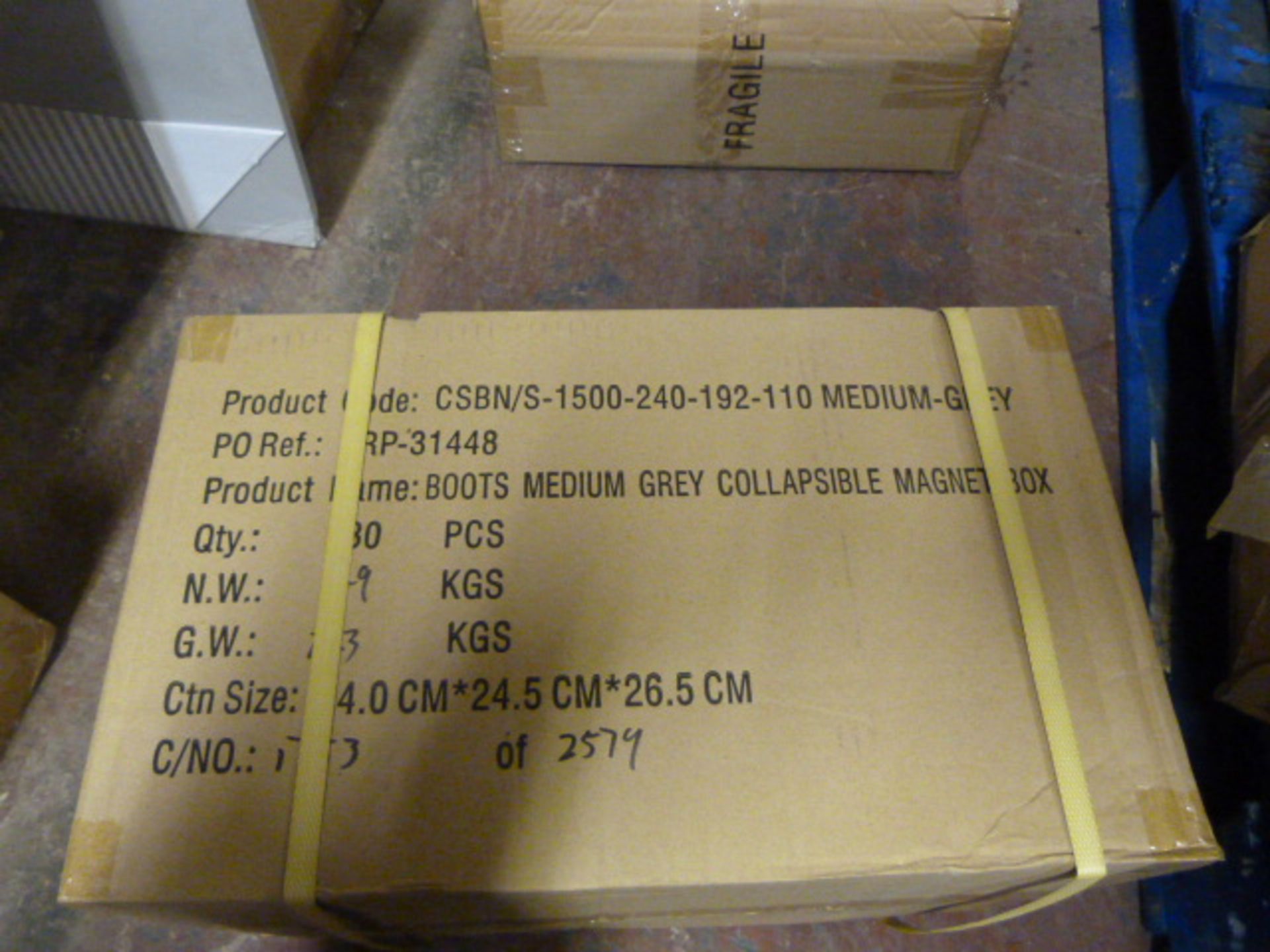 *Box of 30 Medium Grey 44x24.5x26.5cm Collapsible
