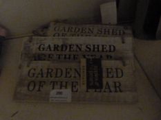 *Four "Garden Shed of the Year" Signs